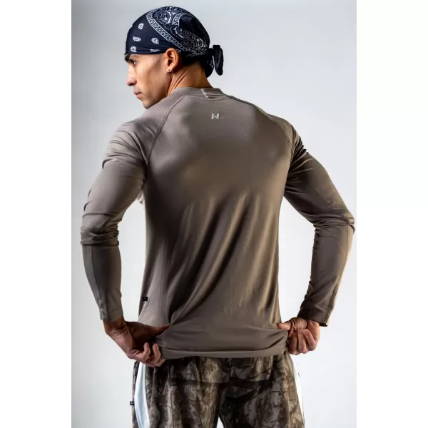 Tricou fără cusături cu mâneci lungi POWER 901 LIGHT BROWN ASH Nebbia 