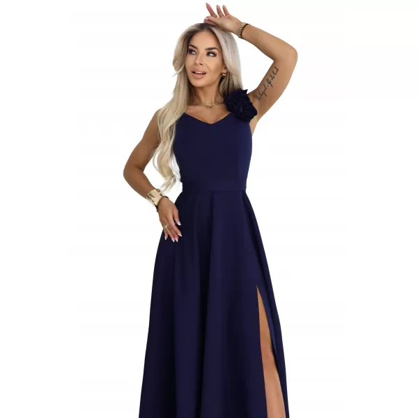  Rochie NUMOCO 643-4 ALBASTRU MARIN 