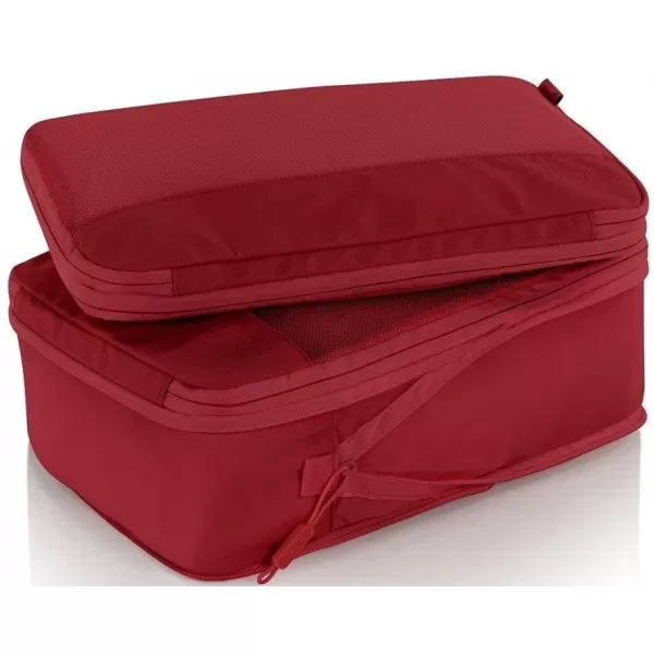  Valiză HEYS Ecotex Compression Packing Cube 4 Pc Set ARȚAR ROȘU 