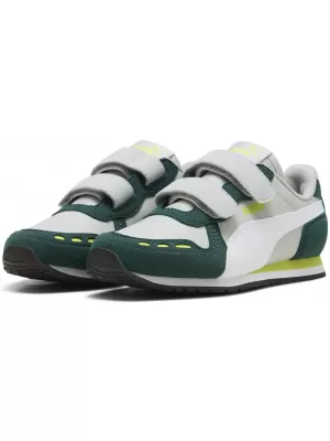 Pantofi pentru copii PUMA CABANA RACER SL 20 V PS 383730-19 GRI DESCHIS/ALB/MIRT ÎNCHIS