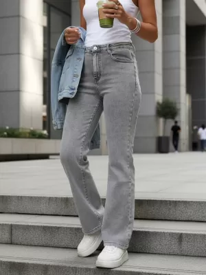 Pantaloni de dama DSTREET UY2898 GRI DESCHIS