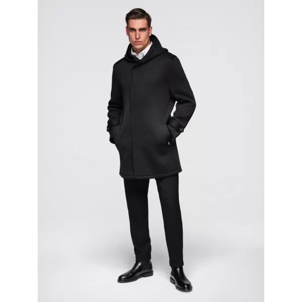  Palton pentru bărbați OMBRE OM-COLC-0144 NEGRU 