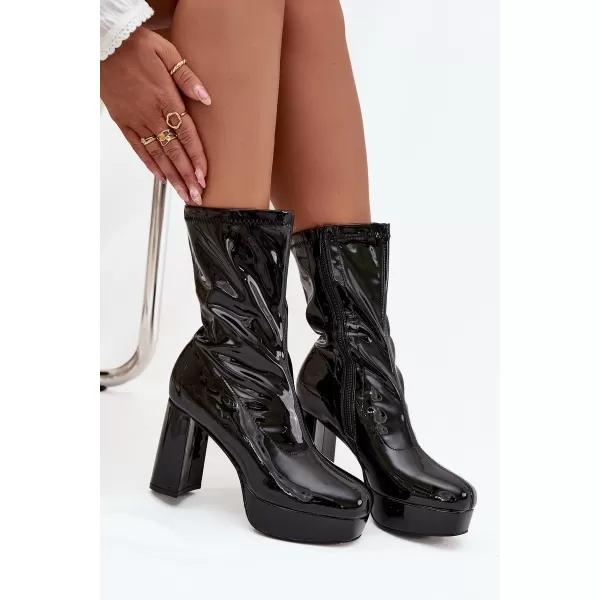  Pantofi de dama cu toc BOTO CALVESSA 39545 NEGRU 