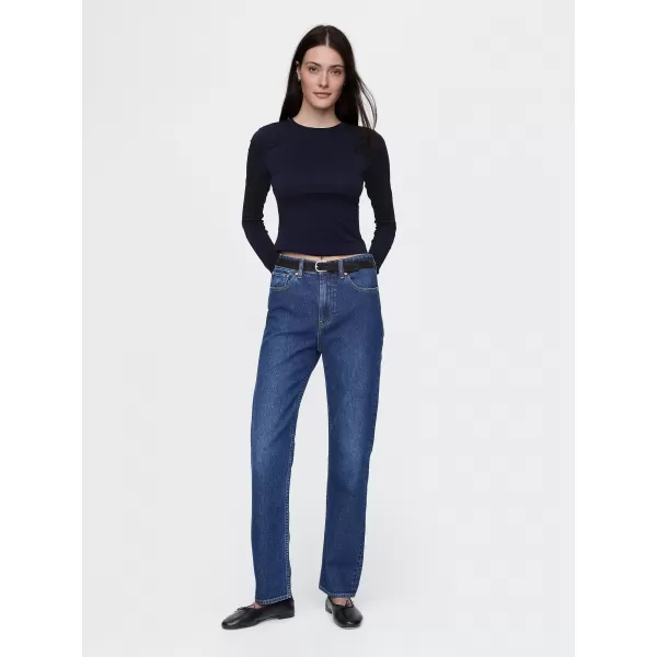  Tricou pentru femei GAP CREW LONGSLEEVE TEE 544344-09 UNIFORMA MARINEI 