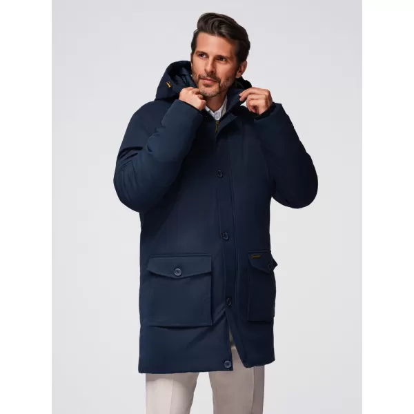  Parka pentru bărbați OMBRE OM-JAPJ-0287 ALBASTRU MARIN 