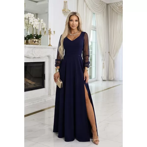  Rochie NUMOCO 640-3 ALBASTRU ÎNCHIS 
