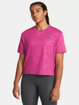 Tricou pentru femei UNDER ARMOUR VANISH ENERGY EMBOSS CROP SS 1383640-686 ROZ