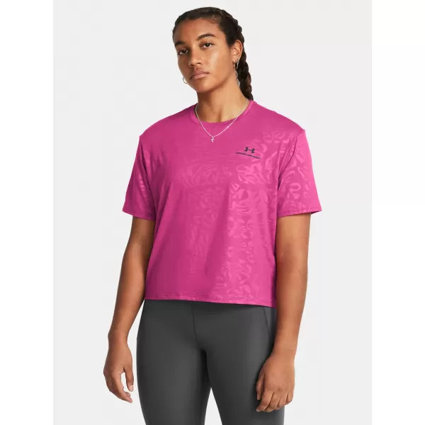  Tricou pentru femei UNDER ARMOUR VANISH ENERGY EMBOSS CROP SS 1383640-686 ROZ 