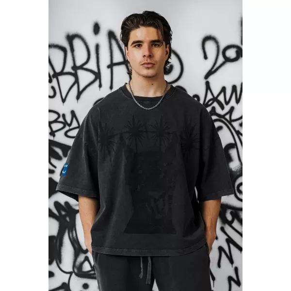  Tricou supradimensionat pentru bărbați NEBBIA x Sexsdreams 809 NEGRU 