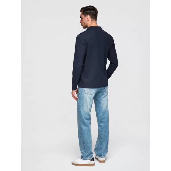  Tricou pentru bărbați OMBRE OM-POBL-0162 ALBASTRU MARIN 