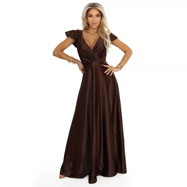  Rochie NUMOCO 411-15 CIOCOLATĂ 