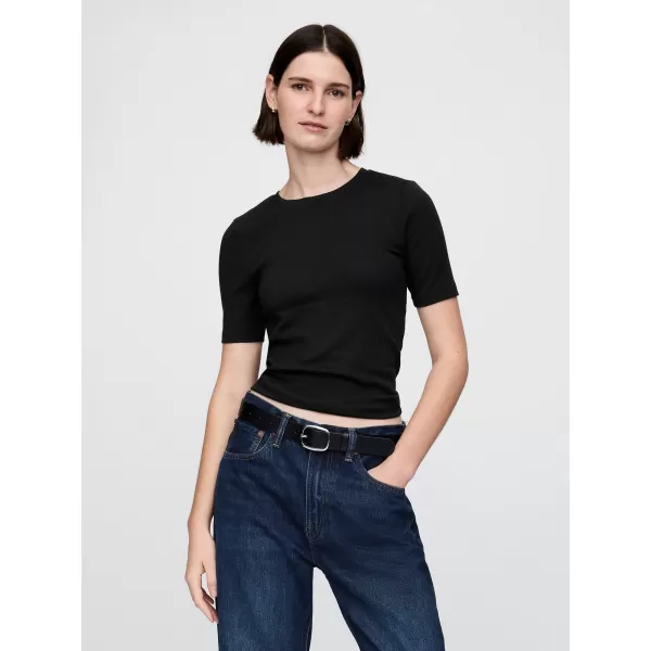  Tricou pentru femei GAP MODAL CREW TEE 679172-00 NEGRU 