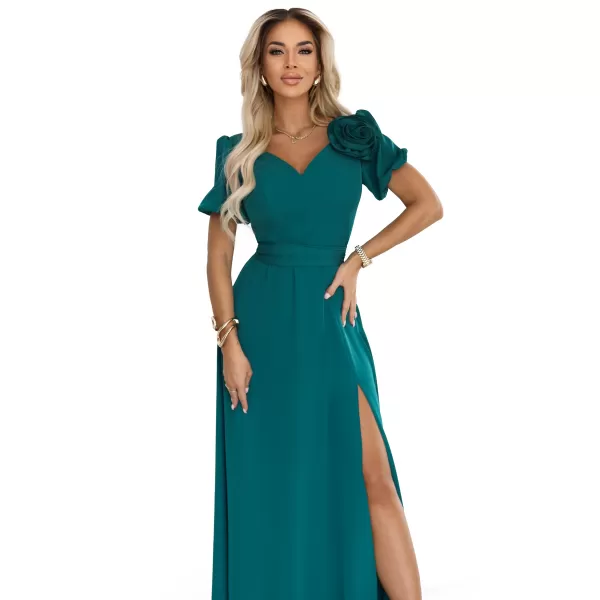  Rochie NUMOCO 653-1 VERDE STICLA 