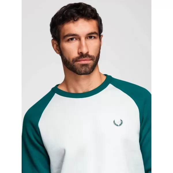  Hanorac pentru bărbați OMBRE OM-SSNZ-0239 CREM ȘI VERDE ÎNCHIS 