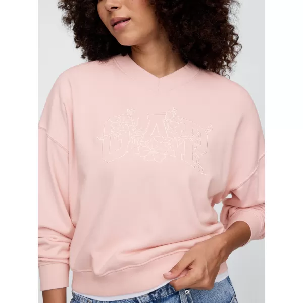  Hanorac de dama GAP LOGO WEDGE NECK SWEATSHIRT 714869-01 TRANDAFIR CEȚOS 
