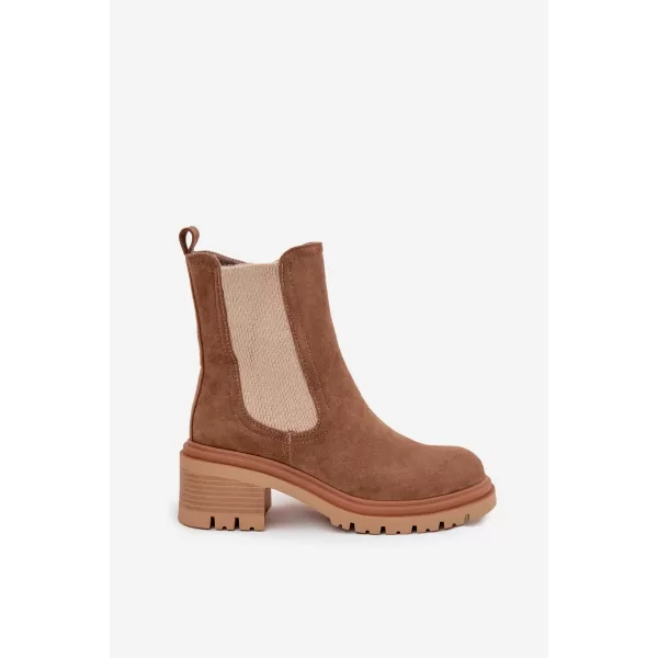  Pantofi de dama cu toc BOTO ZORALIA 38881 KAKI 
