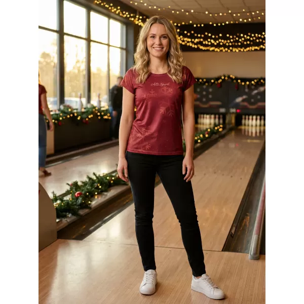  Tricou de Crăciun premium pentru femei ALTISPORT VOJ/ALWVN7TR06 ROŞU 