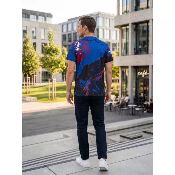  Tricou premium pentru bărbați ALTISPORT VOJ/ALM131TR01 ALBASTRU/NEGRU 