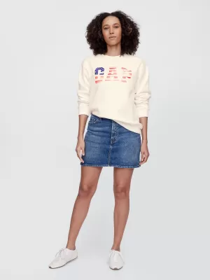 Hanorac de dama GAP LOGO SWEATSHIRT 782487-01 NOUA OPT ALB