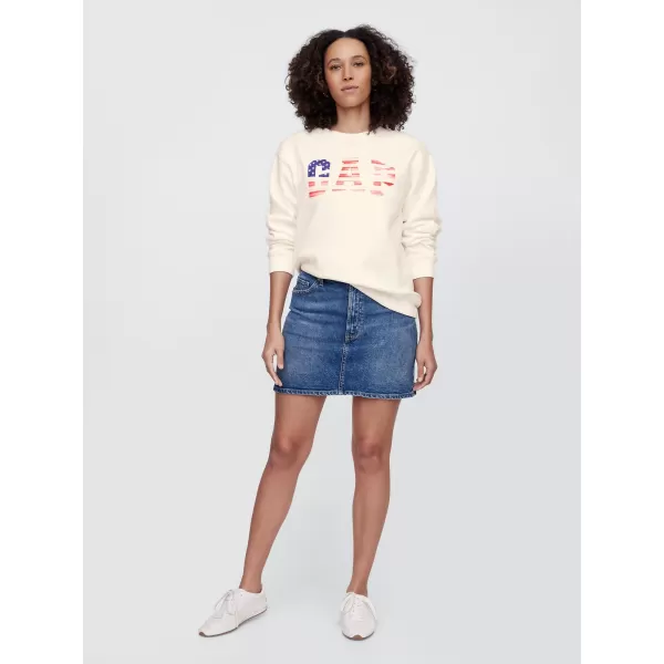  Hanorac de dama GAP LOGO SWEATSHIRT 782487-01 NOUA OPT ALB 