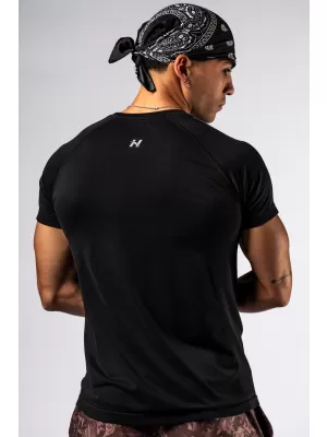 Tricou fără cusături cu mâneci scurte POWER 900 BLACK Nebbia