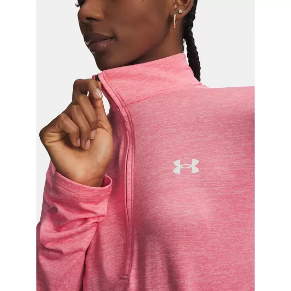  Tricou pentru femei TECH 1/2 ZIP- TWIST 1384225-601 ROZ Under Armour 