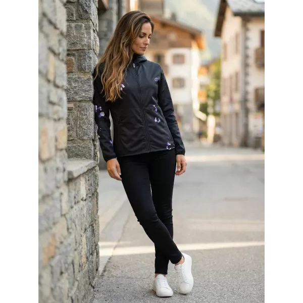  Jachetă softshell premium pentru femei ALTISPORT VOJ/ALW077JACK01 NEGRU/VIOLET 