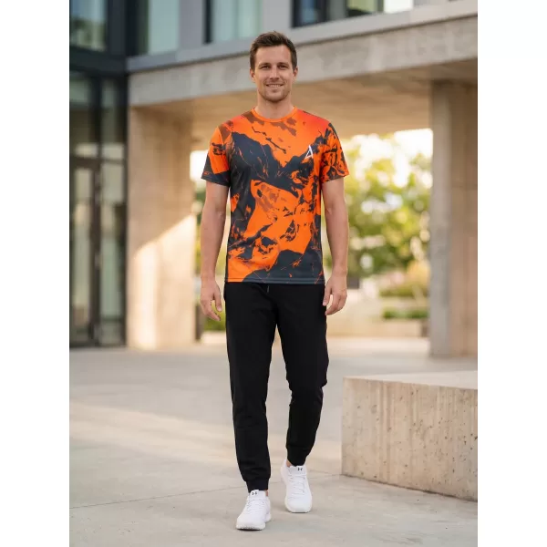  Tricou premium pentru bărbați ALTISPORT VOJ/ALM131TR01 PORTOCALIU/NEGRU 