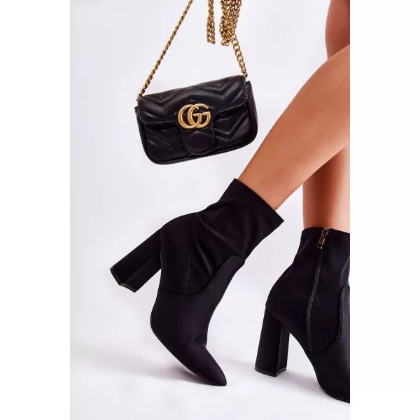  Pantofi de dama cu toc BOTO AMILE 21345 NEGRU 