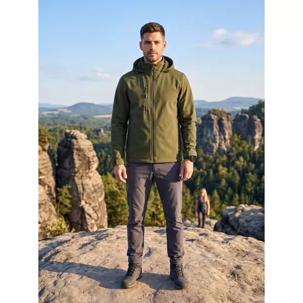  Jachetă softshell pentru bărbați ALTISPORT NoPrint NP/ALM845 MILITAR 