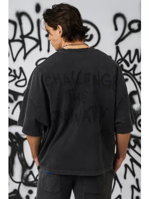 Tricou supradimensionat pentru bărbați NEBBIA x Sexsdreams 809 NEGRU