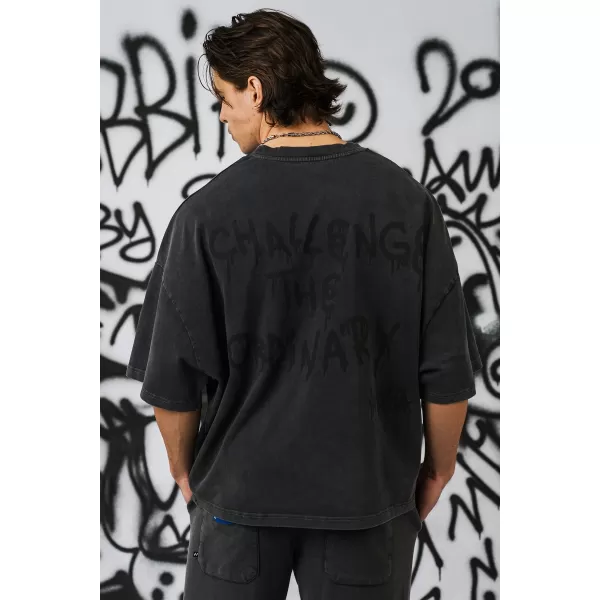  Tricou supradimensionat pentru bărbați NEBBIA x Sexsdreams 809 NEGRU 