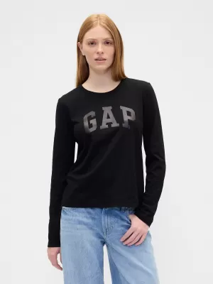 Tricou pentru femei GAP CREW LONGSLEEVE TEE 846968-02 NEGRU