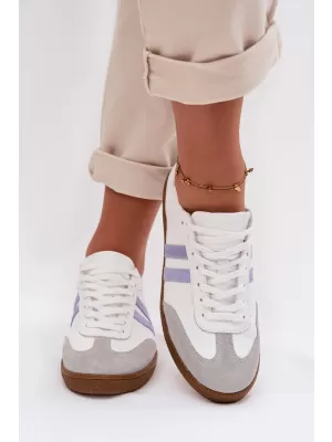Adidași de damă ZAZOO N1068 ALB/ALBASTRU VIOLET