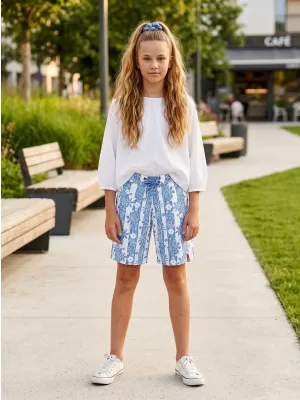 Pantaloni scurți pentru fete SAM 73 GS 14 ALBASTRU