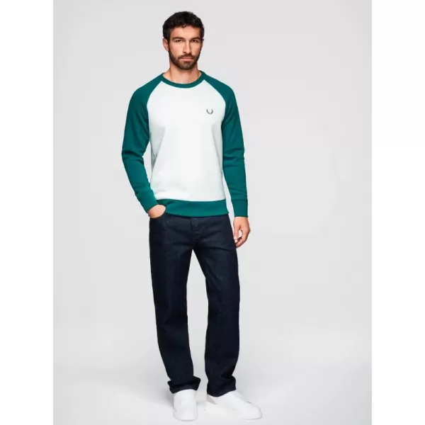  Hanorac pentru bărbați OMBRE OM-SSNZ-0239 CREM ȘI VERDE ÎNCHIS 