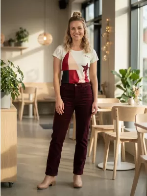 Tricou de Crăciun premium pentru femei ALTISPORT VOJ/ALWVN11TR06 CREMOS