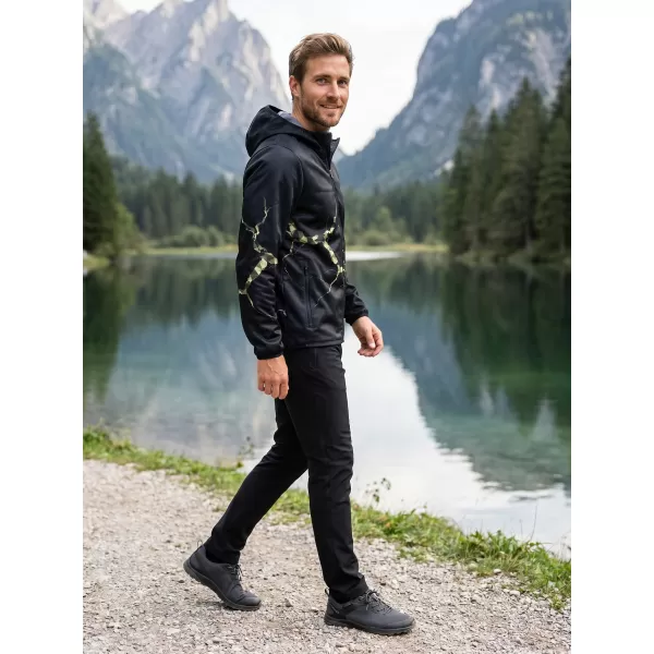  Jachetă softshell premium pentru bărbați ALTISPORT VOJ/ALM129JACK01 NEGRU/MILITAR 