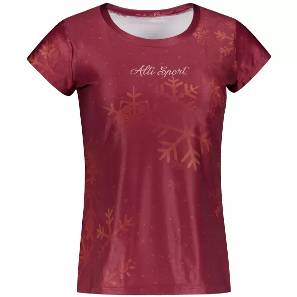  Tricou de Crăciun premium pentru femei ALTISPORT VOJ/ALWVN7TR06 ROŞU 