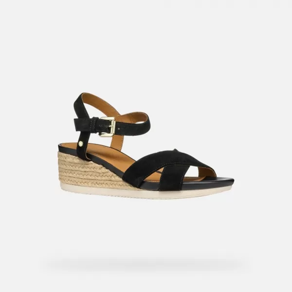  Sandale de dama GEOX ISCHIA CORDA G000706 NEGRU 