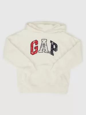 Hanorac pentru copii GAP LOGO PULLOVER HOODIE 781865-00 NOU ALB