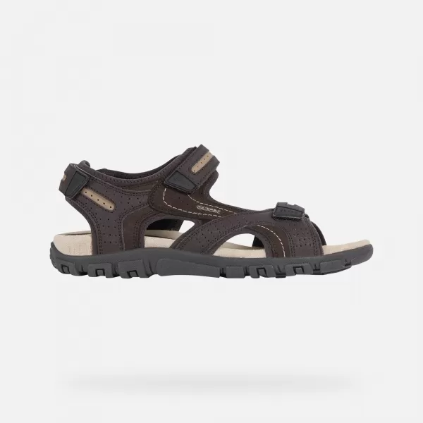  Sandale pentru bărbați GEOX UOMO SANDAL STRADA G003039 MARO ÎNCHIS 