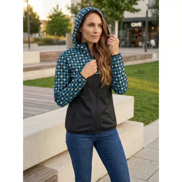  Jachetă softshell premium pentru femei ALTISPORT VOJ/ALW048JACK01 NEGRU ȘI ALBASTRU 
