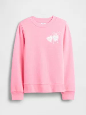 Hanorac pentru copii GAP CREW SWEATSHIRT 839149-05 TRANDAFIR ROZ NEON