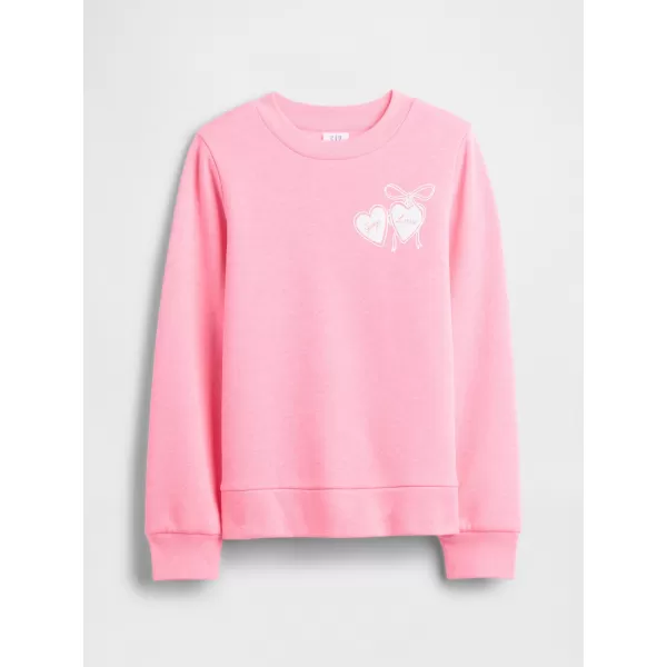  Hanorac pentru copii GAP CREW SWEATSHIRT 839149-05 TRANDAFIR ROZ NEON 