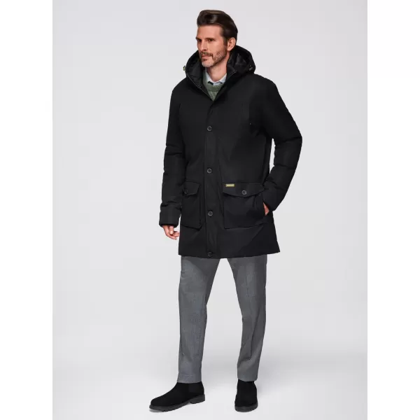  Parka pentru bărbați OMBRE OM-JAPJ-0287 NEGRU 