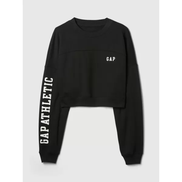  Hanorac de dama GAP DROP SHOULDER SUPER CROP SWEATSHIRT 498952-02 NEGRU ADEVĂRAT 