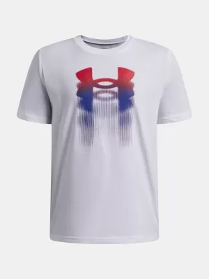 Tricou băieți UNDER ARMOUR B LOGO BLUR SS 6009280-100 ALB