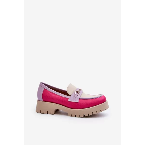  Mocasini de dama ZAZOO 3475 BEJ/FUSCHIA/LILIAC 
