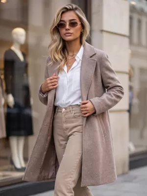 Palton de damă DSTREET NY0815 FANGO